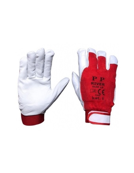 GUANTE FLOR VACUNO CON DORSO TRANSPIRABLE Y CIERRE AJUSTABLE T 10