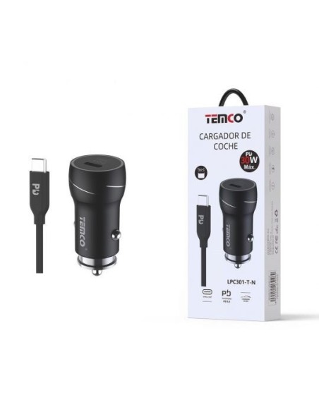 CARGADOR DE TELEFONO PD30W "CON CABLE" TIPO C A TIPO C NEGRO LPC301 C/10