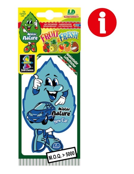 AMBIENTADOR DE CELULOSA LD COCHE NUEVO 1UD  MISTER NATURE C/50