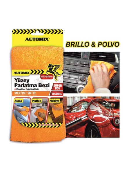 BAYETA MICROFIBRA PROFESIONAL POLVO Y BRILLO XL 50X50 AUTOMIX C/12