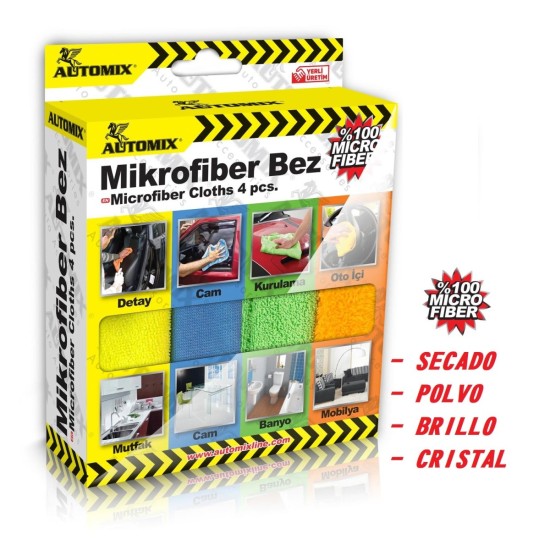 BAYETAS SURTIDAS MULTIUSOS 30X40 PACK 4UDS  AUTOMIX C/6