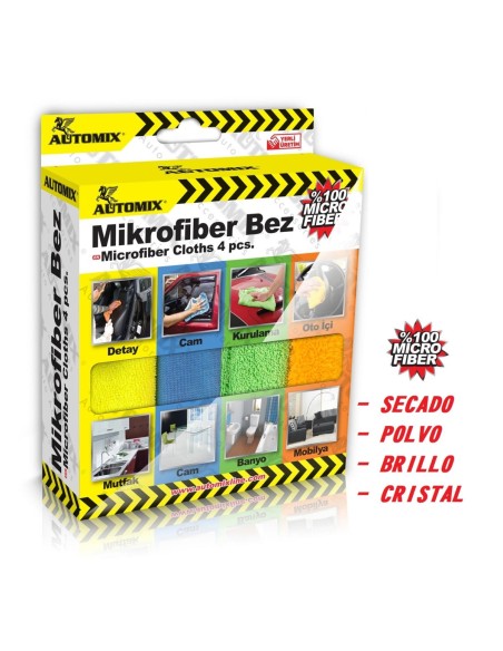 BAYETAS SURTIDAS MULTIUSOS 30X40 PACK 4UDS  AUTOMIX C/6