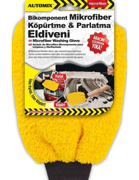 GUANTE MICROFIBRA BICOMPONENTE LAVADO/ABRILLANTADO C/ 6 AUTOMIX