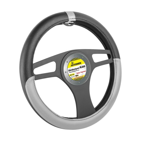 FUNDA DE VOLANTE COCHE AUTOMIX NEGRO/GRIS 38/40 CM AUTOMIX