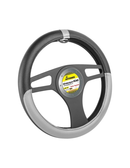 FUNDA DE VOLANTE COCHE AUTOMIX NEGRO/GRIS 38/40 CM AUTOMIX