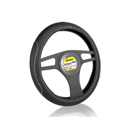 FUNDA DE VOLANTE COCHE AUTOMIX SPORT COSTURAS ROJ/BLANC 38/40CM AUTOMIX