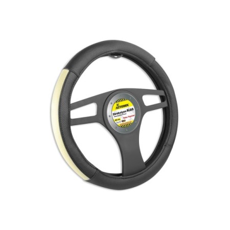 FUNDA DE VOLANTE COCHE AUTOMIX MICRO PERFORADA NEGRO/BEIGE 38/40CM AUTOMIX