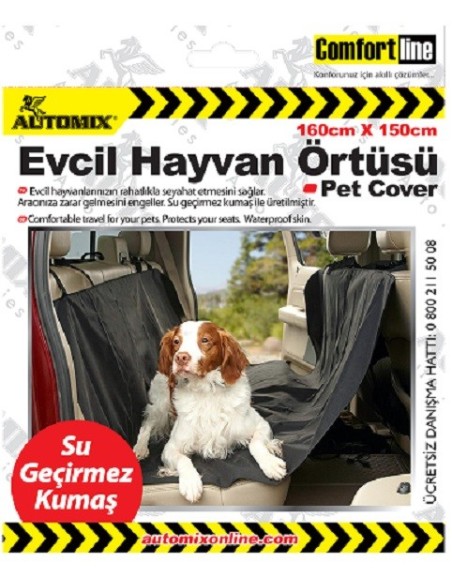 CUBRE ASIENTOS TRASERO IMPERMEABLE MASCOTAS 160X150CM AUTOMIX