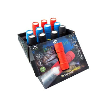 LINTERNA LED 100 LUMENS RESISTENTE AGUA EXP.12UDS (CON PILAS)