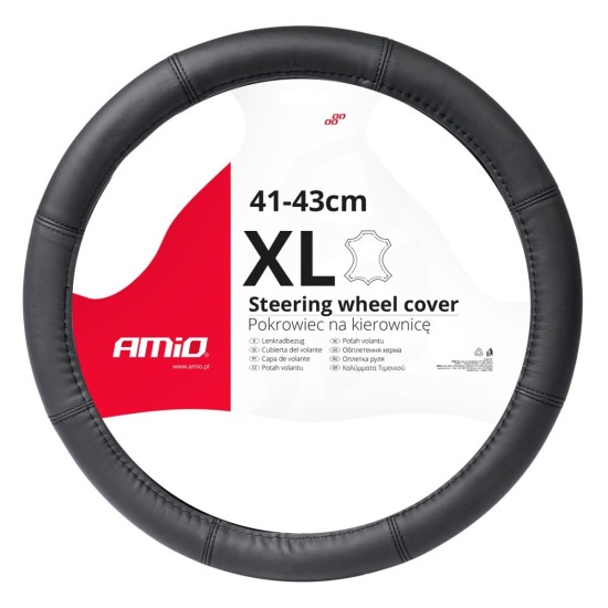 FUNDA DE VOLANTE CAMION 100% PIEL NEGRO 41-43 (EQ 42-44)