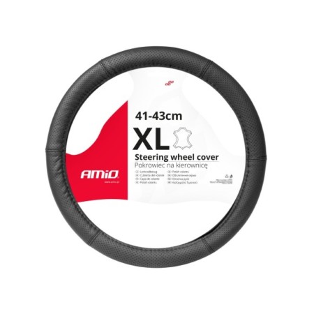 FUNDA DE VOLANTE CAMION 100% PIEL MICROPERFORADA NEGRA 41-43 (EQ 42-44)