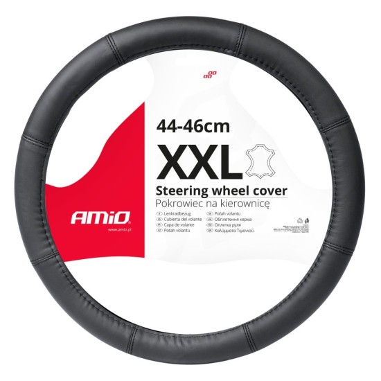 FUNDA DE VOLANTE CAMION 100% PIEL NEGRO 44-46