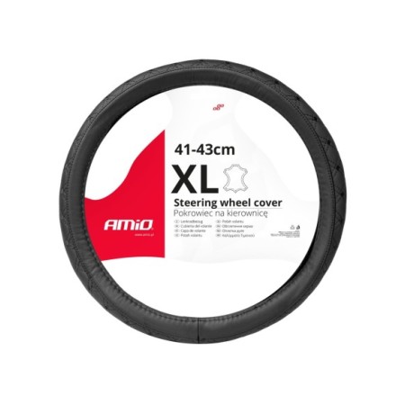 FUNDA DE VOLANTE CAMION 100% PIEL LABRADA NEGRA 41-43 (EQ 42-44)