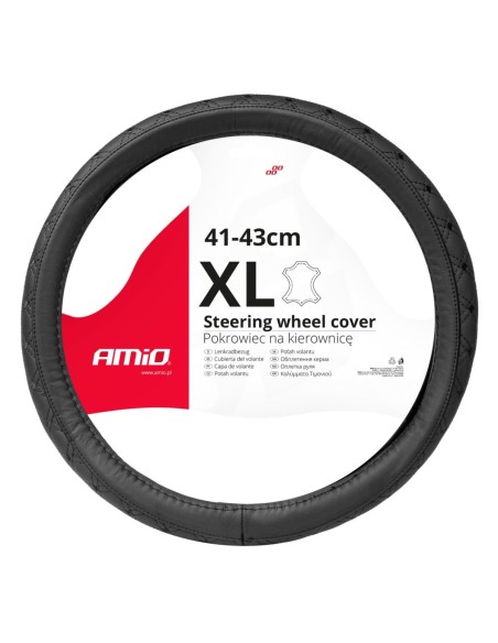 FUNDA DE VOLANTE CAMION 100% PIEL LABRADA NEGRA 41-43 (EQ 42-44)