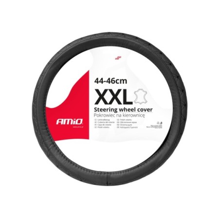 FUNDA DE VOLANTE CAMION 100% PIEL LABRADA NEGRA 44-46