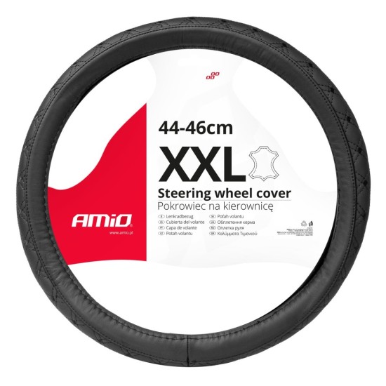 FUNDA DE VOLANTE CAMION 100% PIEL LABRADA NEGRA 44-46