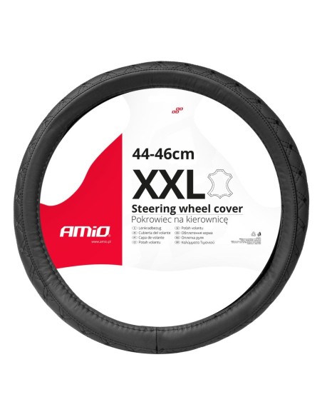 FUNDA DE VOLANTE CAMION 100% PIEL LABRADA NEGRA 44-46