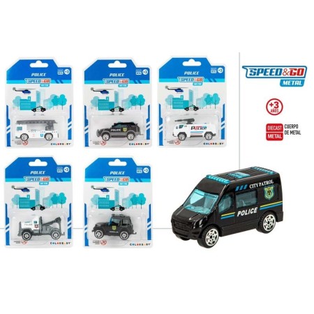 VEHICULOS DE POLICIA METALICOS 6 MODELOS 1UD