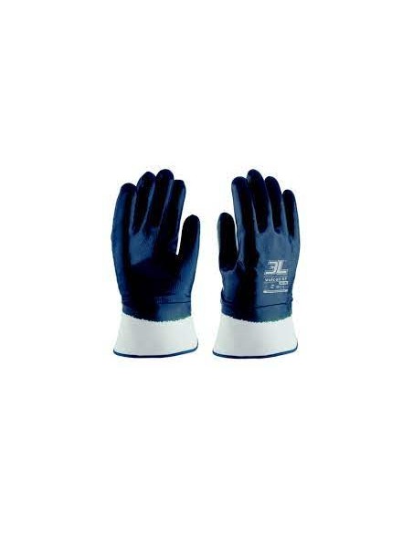 GUANTE AZUL DE NITRILO COMPLETO PUÑO VENTILADO 3L T 10