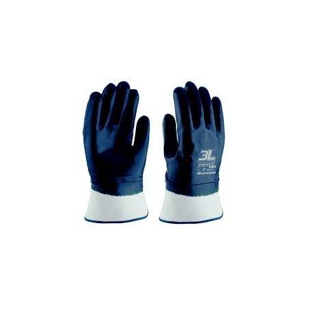 GUANTE AZUL DE NITRILO COMPLETO PUÑO VENTILADO 3L T 9