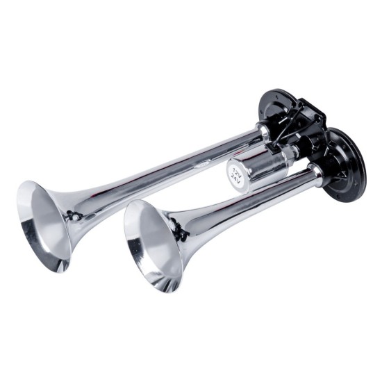 BOCINA DOBLE ACERO 31X18X10CM 150dB 12/24V