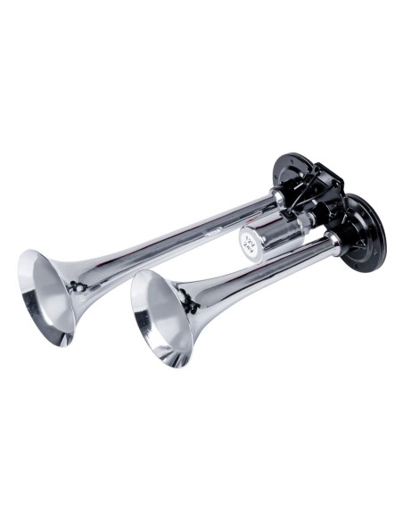 BOCINA DOBLE ACERO 31X18X10CM 150dB 12/24V