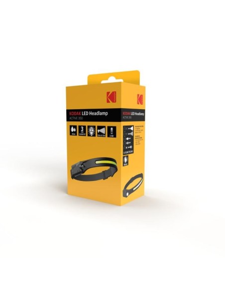 LINTERNA LED FRONTAL "KODAK" 4 MODOS 350LM SENSOR ACTIVACION Y RECARGABLE