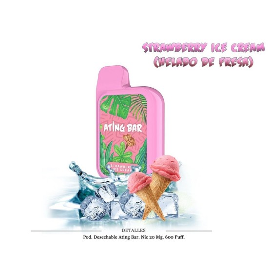 VAPER "C/NICOTINA" PETACA HELADO FRESA 600 C/10