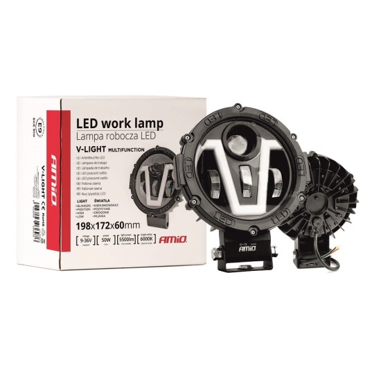 FARO DE TRABAJO REDONDO MOD "V" 50W 5500LUM 9-36V 198X172X60MM