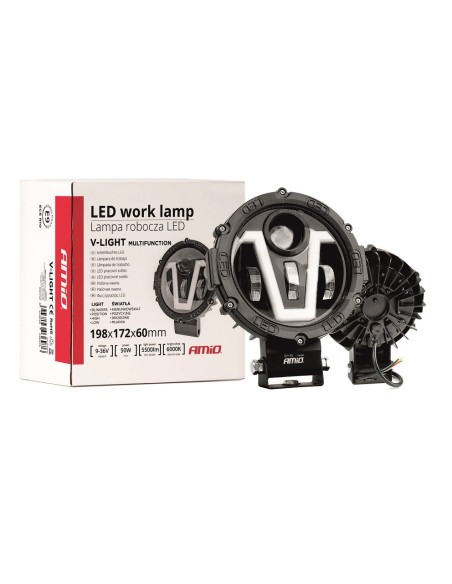 FARO DE TRABAJO REDONDO MOD "V" 50W 5500LUM 9-36V 198X172X60MM