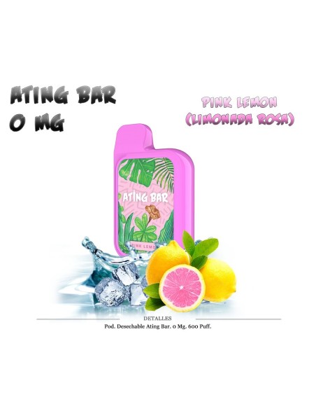 VAPER "SIN NICOTINA" PETACA LIMON ROSA 600 C/10