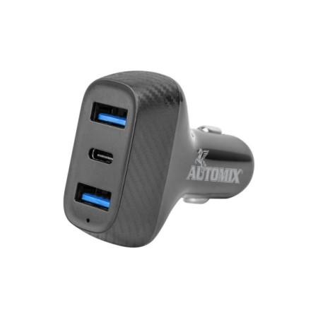 CARGADOR DE TELEFONO PARA MECHERO "SIN CABLE" TIPO C 18W 3.4A X 2USB AUTOMIX C/6