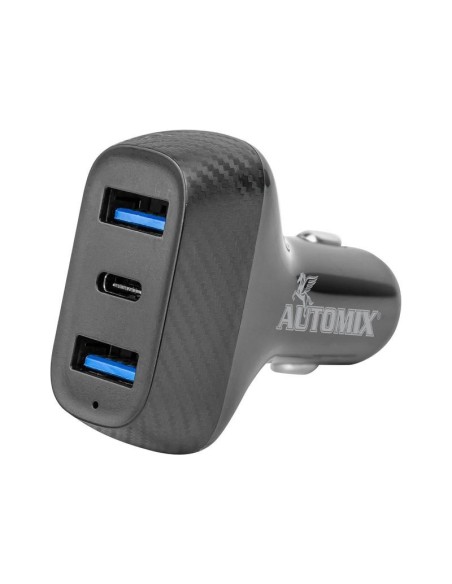 CARGADOR DE TELEFONO PARA MECHERO "SIN CABLE" TIPO C 18W 3.4A X 2USB AUTOMIX C/6