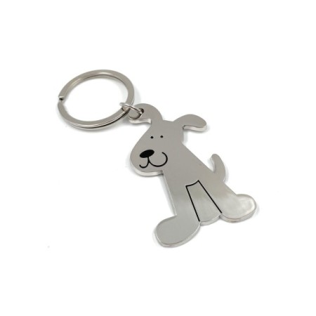 LLAVERO METAL CROMADO PERRO