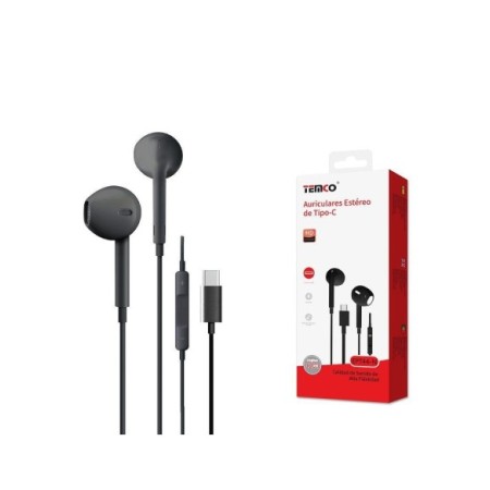 AURICULARES CON CABLE + MICRO CONECTOR TIPO C NEGRO EPT44 C/10