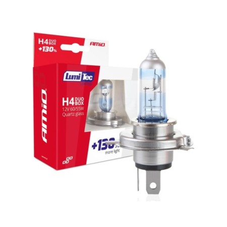 KIT H4 HALOGENAS PLUS +130% 12V 60/55W 2UDS