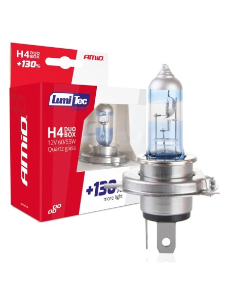 KIT H4 HALOGENAS PLUS +130% 12V 60/55W 2UDS