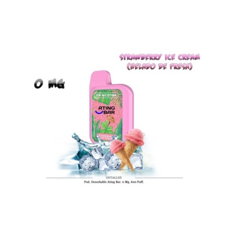 VAPER "SIN NICOTINA" PETACA HELADO FRESA 600 C/10