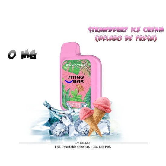 VAPER "SIN NICOTINA" PETACA HELADO FRESA 600 C/10