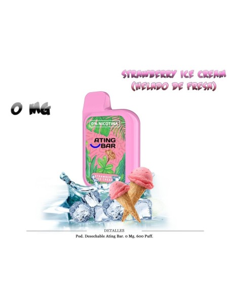 VAPER "SIN NICOTINA" PETACA HELADO FRESA 600 C/10