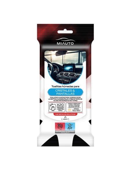 TOALLITAS LIMPIA CRISTALES Y PANTALLAS AROMA VAINILLA 20UDS C/12