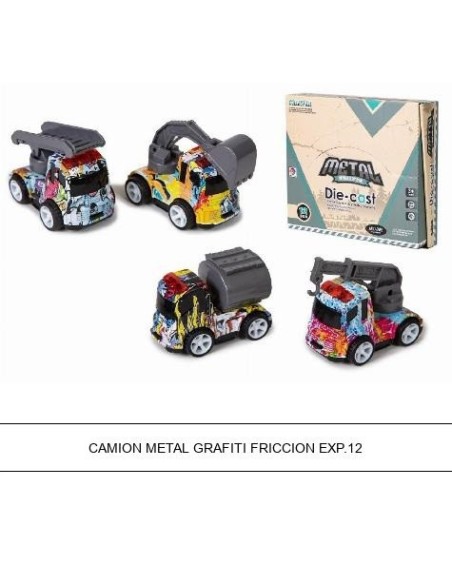 CAMION GRAFITI METAL C/FRICCION 4/SURT EXP.12UDS