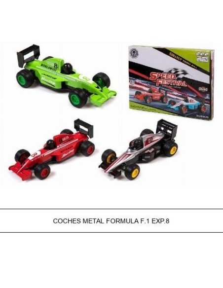 COCHE FORMULA 1 METAL 3 MODELOS SURT EXP.8UDS