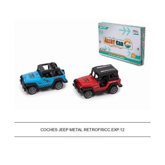 COCHES JEEP METAL C/RETROFRICCION 2/SURT EXP.12UDS