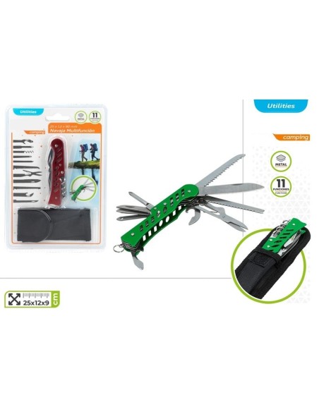 NAVAJA MULTIUSOS 11 FUNCIONES CON FUNDA BLISTER 25X12X90MM