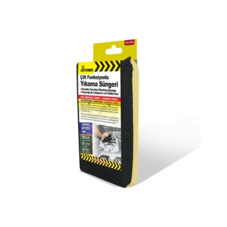 ESPONJA DOBLE USO REMUEVE SUCIEDAD Y SECA 18x12cm C/6 AUTOMIX