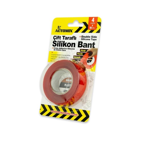 CINTA DOBLE CARA AUTOADHESIVA DE SILICONA 4MX18MM AUTOMIX