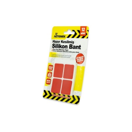 CINTA DOBLE CARA PRECORTADA AUTOADHESIVA SILICONA 25X30MM PACK 12 AUTOMIX