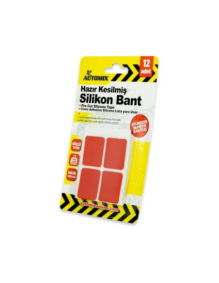CINTA DOBLE CARA PRECORTADA AUTOADHESIVA SILICONA 25X30MM PACK 12 AUTOMIX