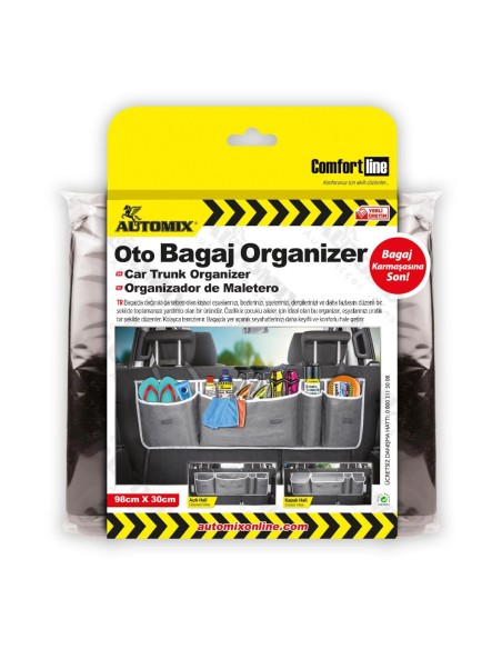 BOLSO ORGANIZADOR ASIENTOS TRASEROS 4 BOLSILLOS 98X30CM AUTOMIX
